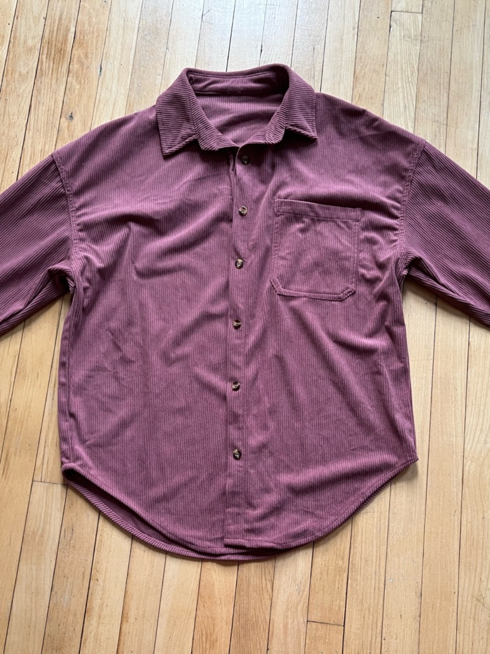 Women’s Corduroy Button-Down Shirt - Dusty Mauve